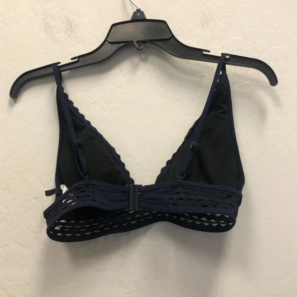 J. CREW Women's Blue Piqué french bikini top XXS AO842 - Picture 3 of 4